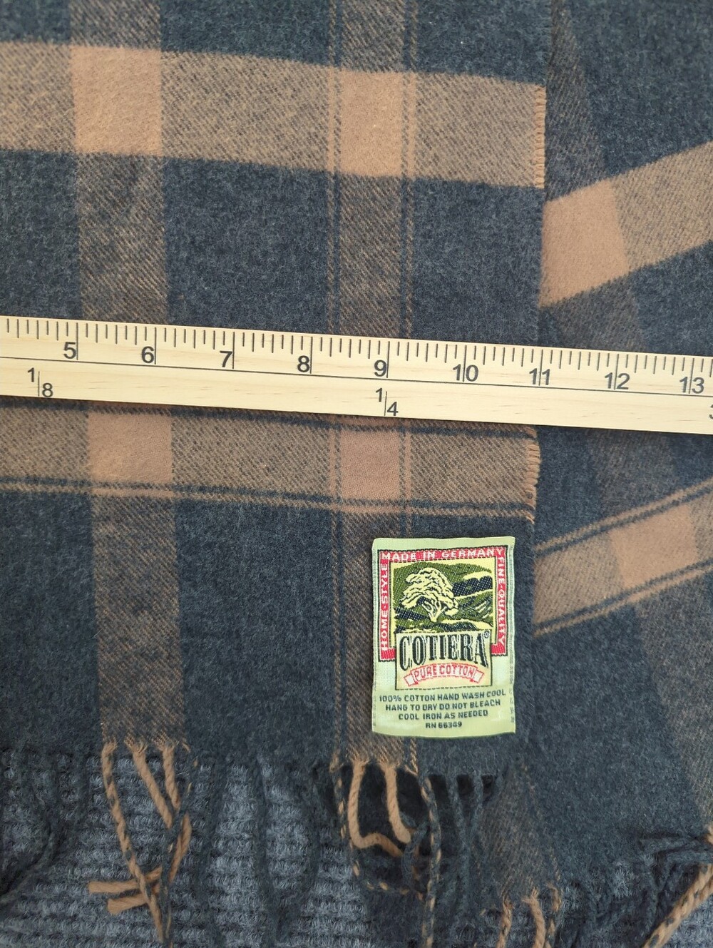 Vintage Cotiera Cotton German Plaid Scarf Preppy, Academia, Ralph Lauren Vibe - Picture 3 of 3